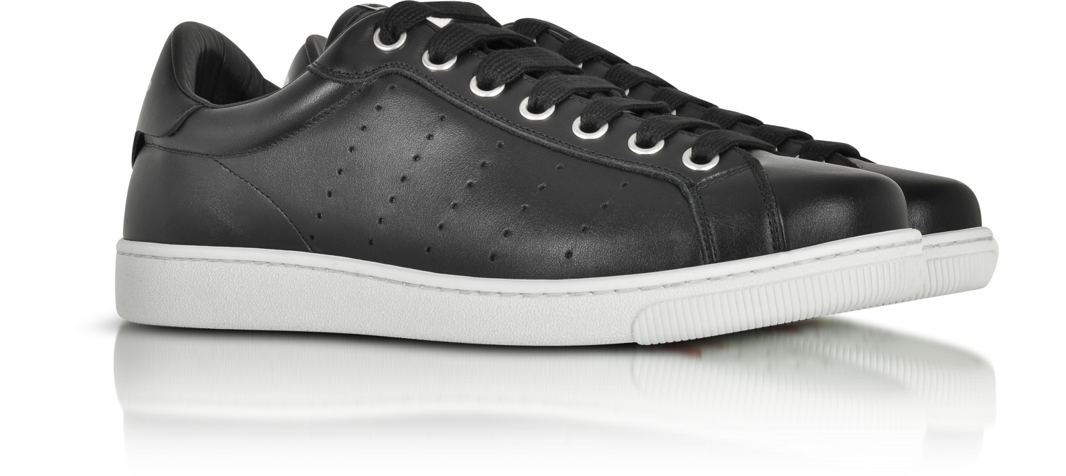 dsquared black leather sneakers