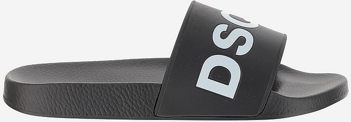 Black Signature Slide Sandals - DSquared2