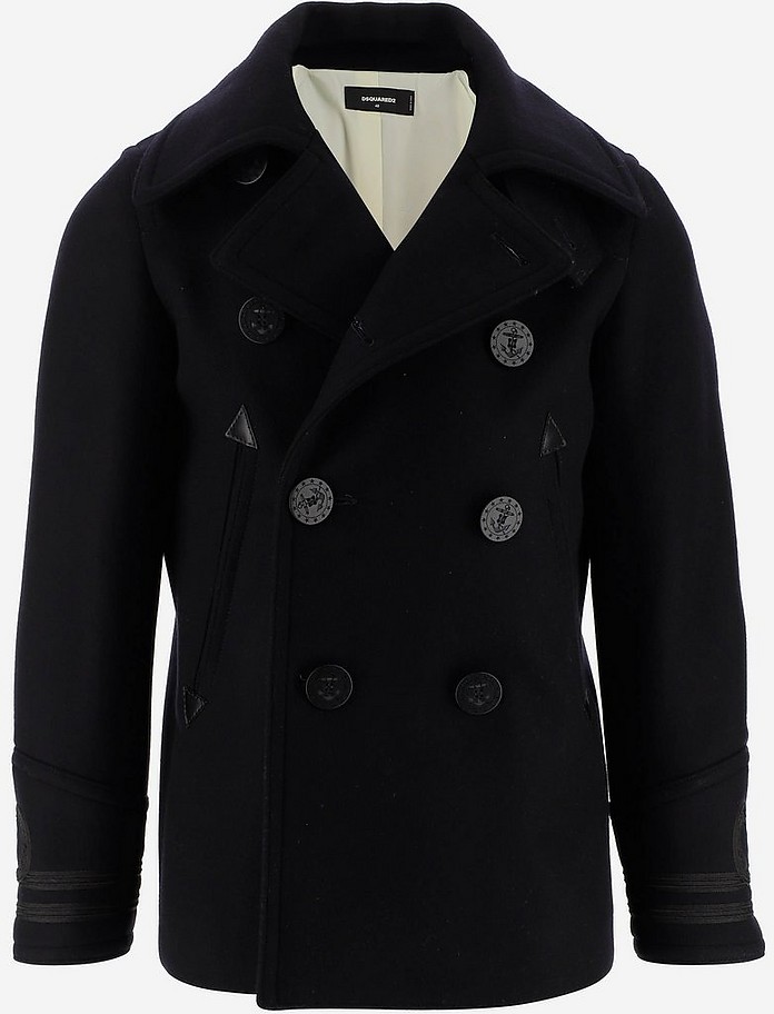 Black Wool Blend Men's Jacket - DSquared