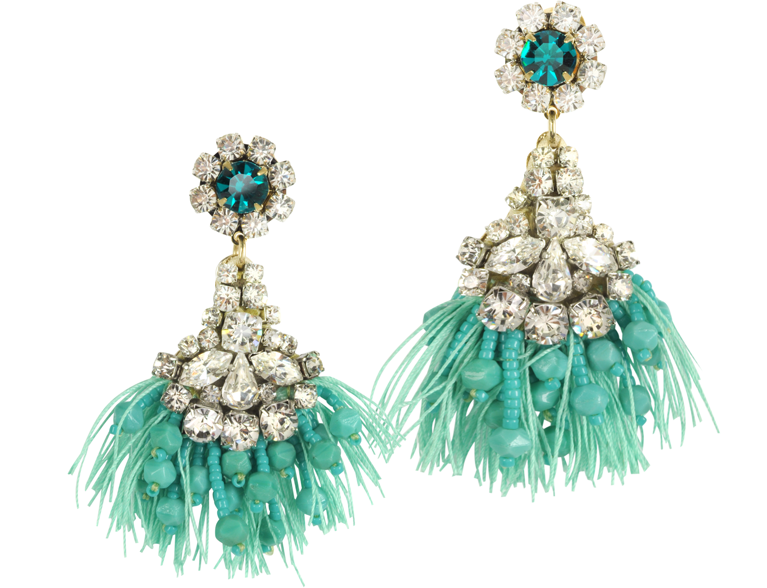 Radà Crystals Fringed Drop Earrings at FORZIERI