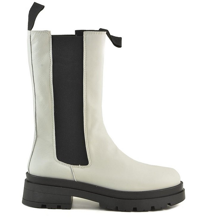 White Leather Chelsea Boots - Dressism