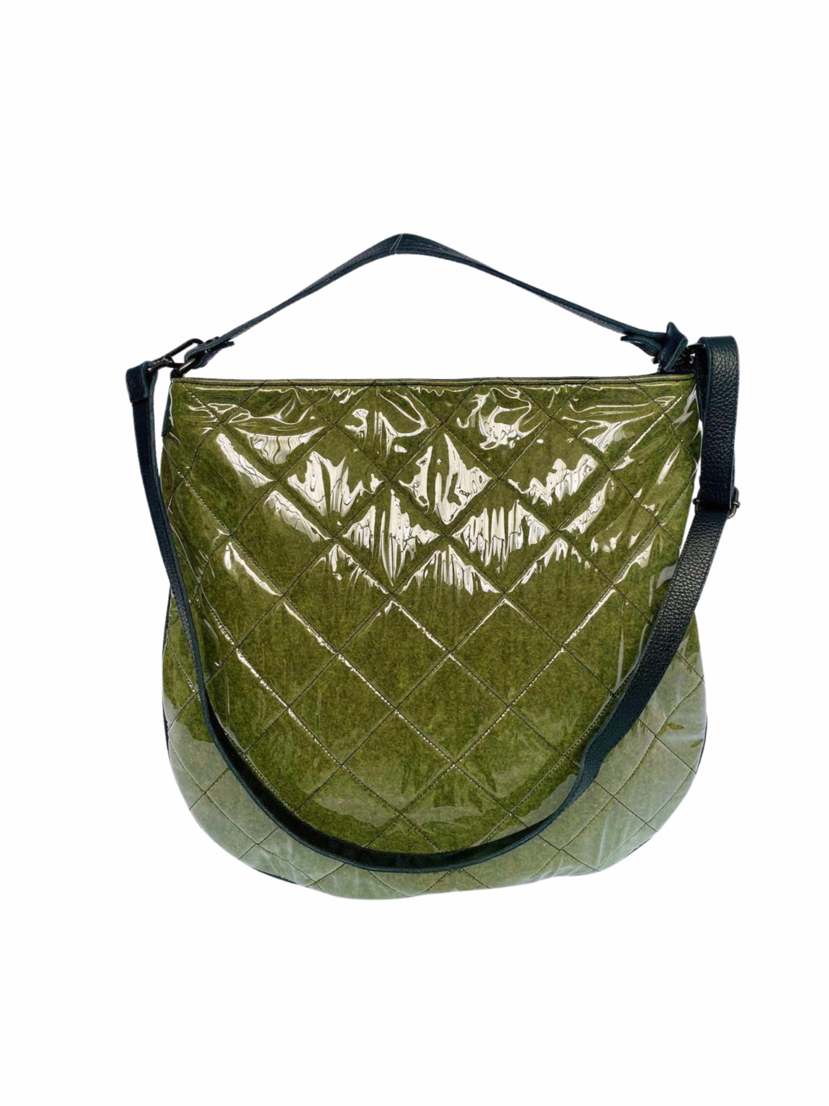 Devesé Designer Handbags Moon Bag Rain - Hand Bag, Shoulder Bag And Crossbody Bag In Vert