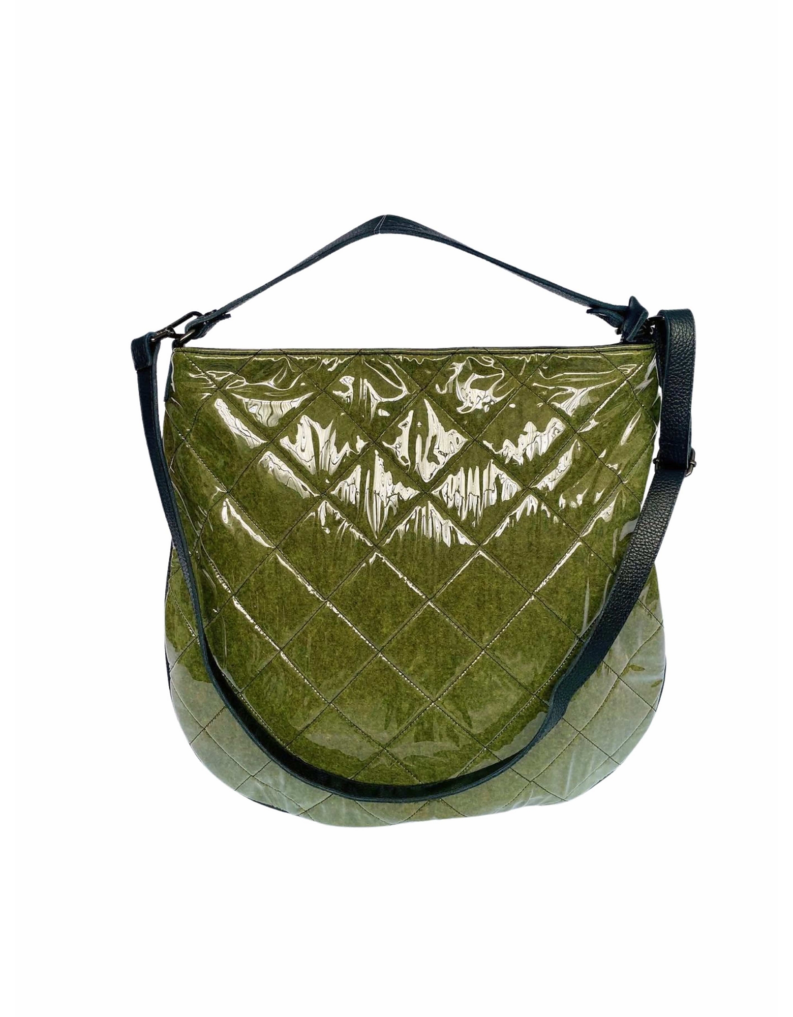 Devesé Designer Handbags Moon Bag Rain - Hand Bag, Shoulder Bag And Crossbody Bag In Vert