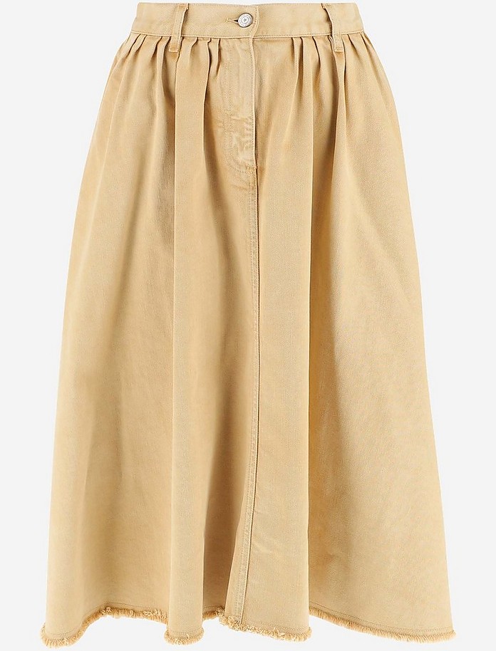 Beige Cotton Women's Skirt w/Front Closure - Golden Goose