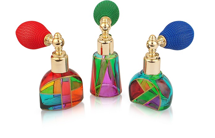 Casanova - Parfümfläschchen aus Muranoglas von Hand dekoriert mit Sprühverschluß - Due Zeta