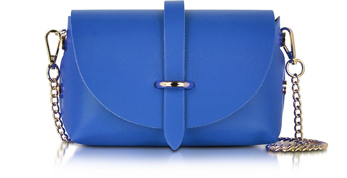 Caviar Small Blue Leather Shoulder Bag - Le Parmentier