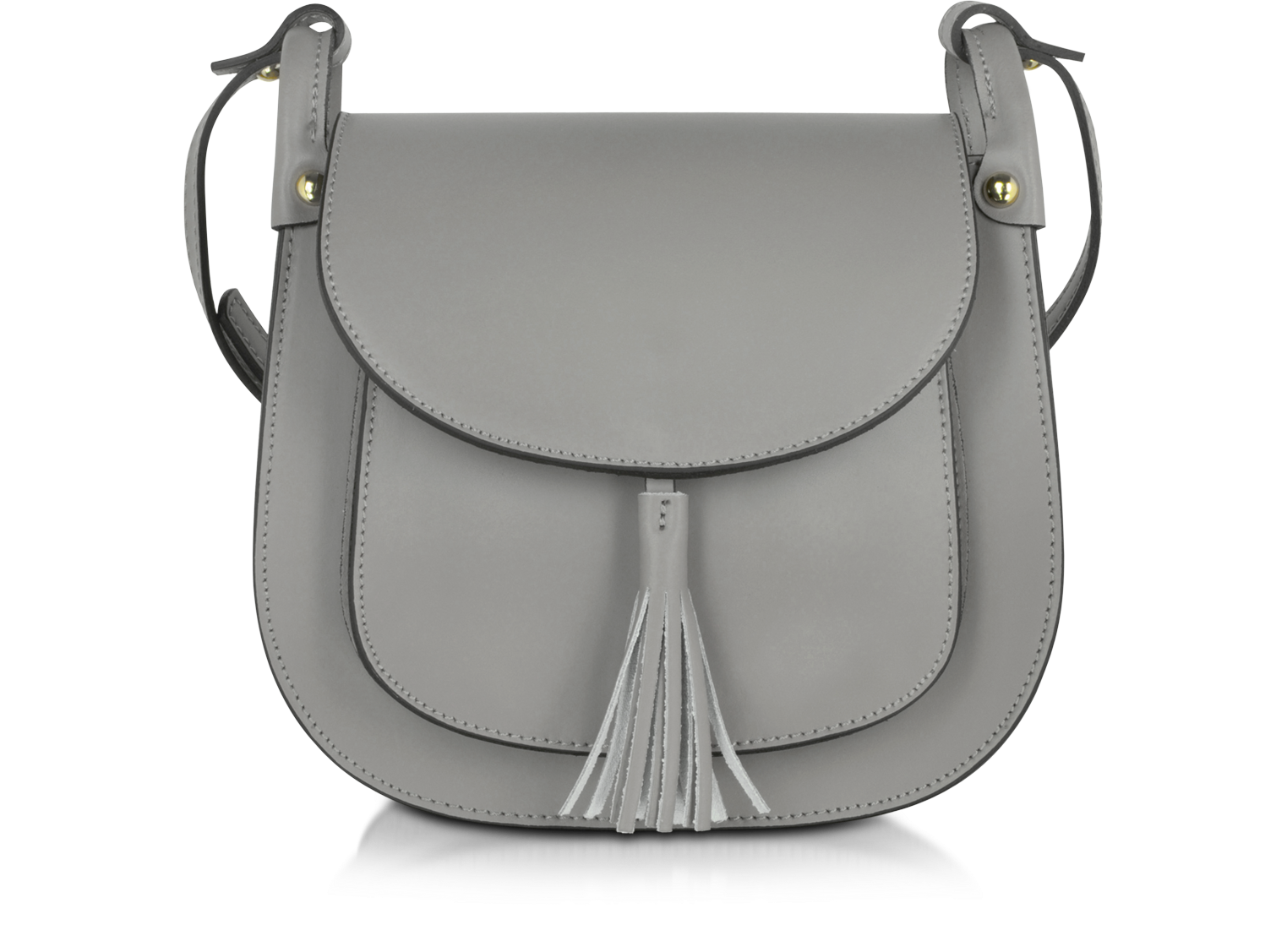 grey leather crossbody bag