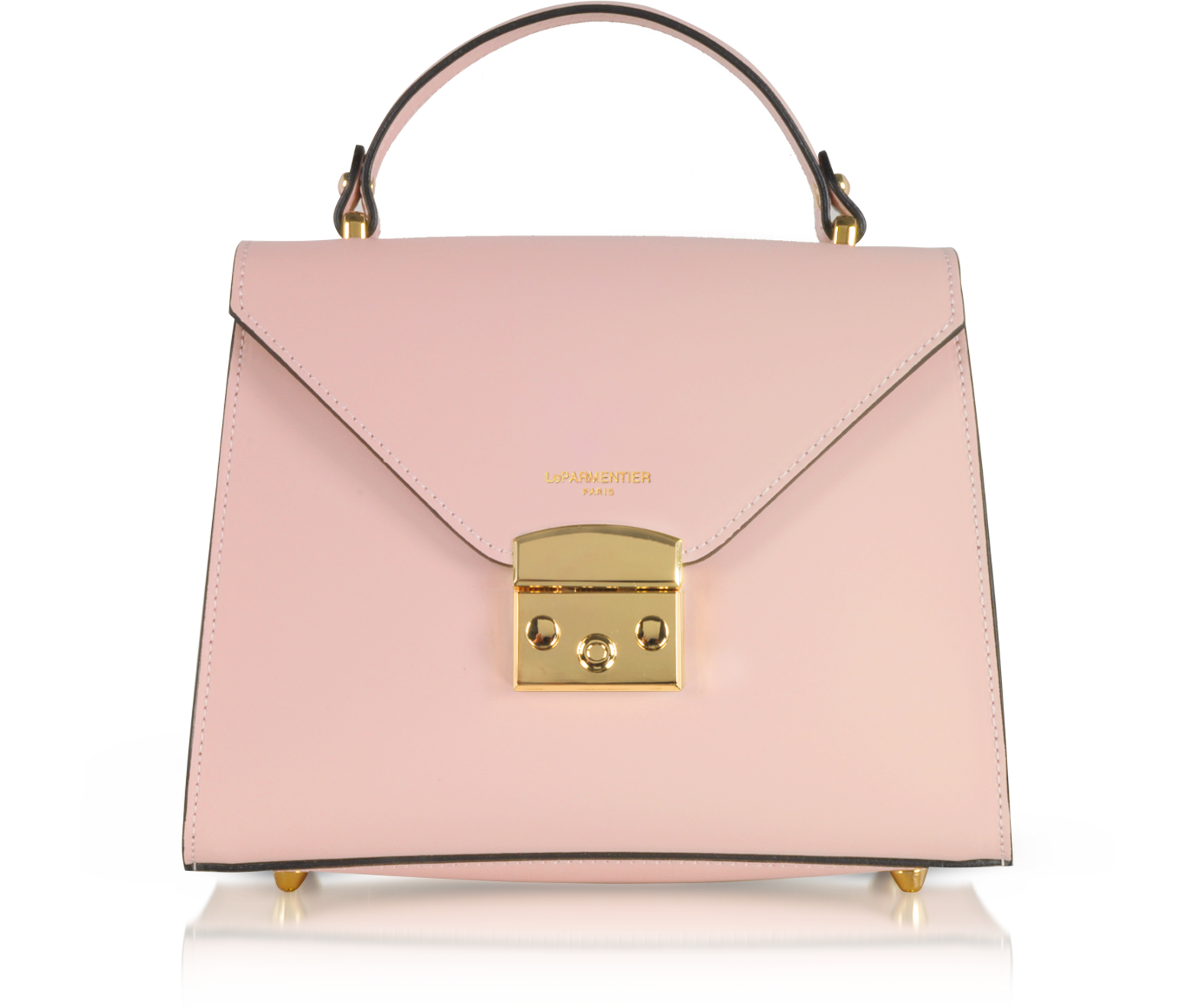 Le Parmentier Candy Pink Peggy Leather Top Handle Satchel Bag at