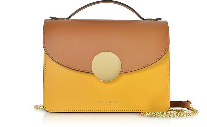 New Ondina Color Block Flap Top Leather Satchel Bag - Le Parmentier