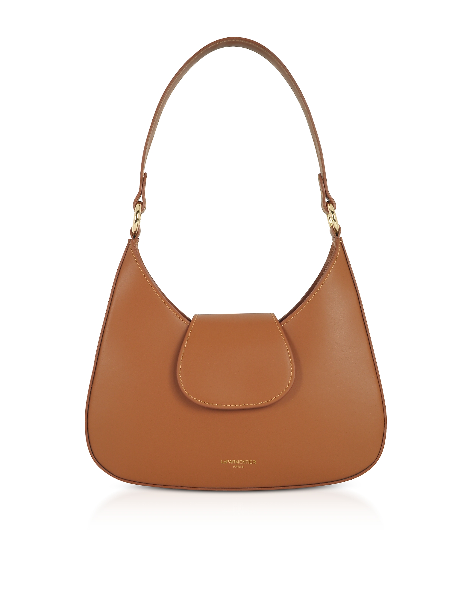 Le Parmentier Handbags Obolo Leather Shoulder Bag In Marron Noix