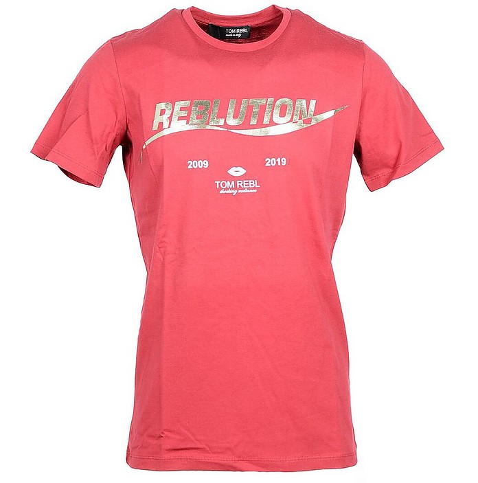Red Cotton Men's T-shirt - Tom Rebl