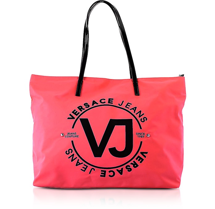 6 Dis. 60 Neon Pink Polyester Tote Bag - Versace Jeans
