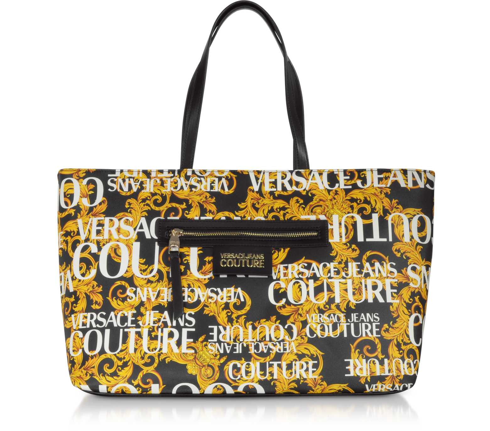 Versace Jeans Couture Gold Signature Print Large Tote Bag at FORZIERI