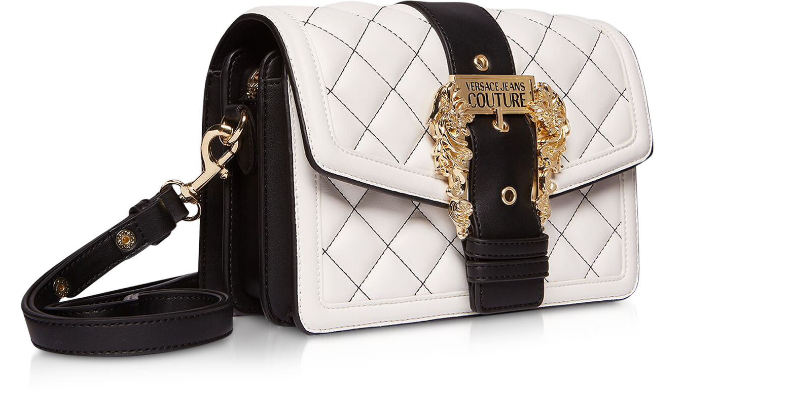VERSACE JEANS COUTURE Ornate Buckle Black Crossbody