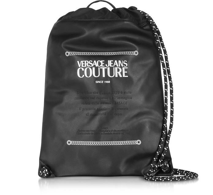 Black and White Signature Backpack - Versace Jeans Couture / FT[`W[YN`[