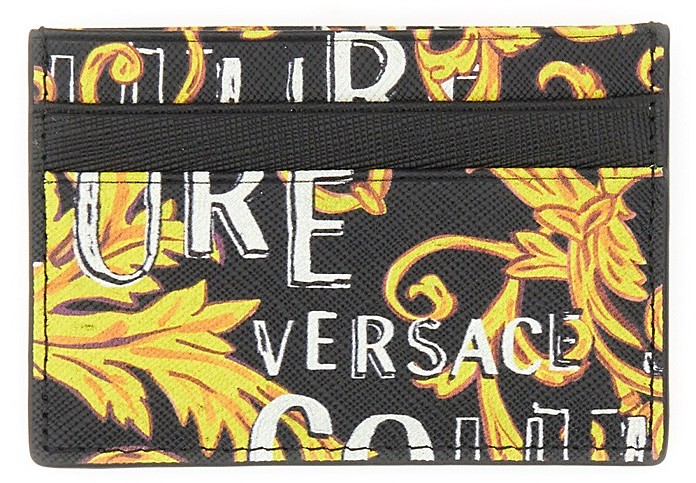 Card Holder With Baroque Logo - Versace Jeans Couture