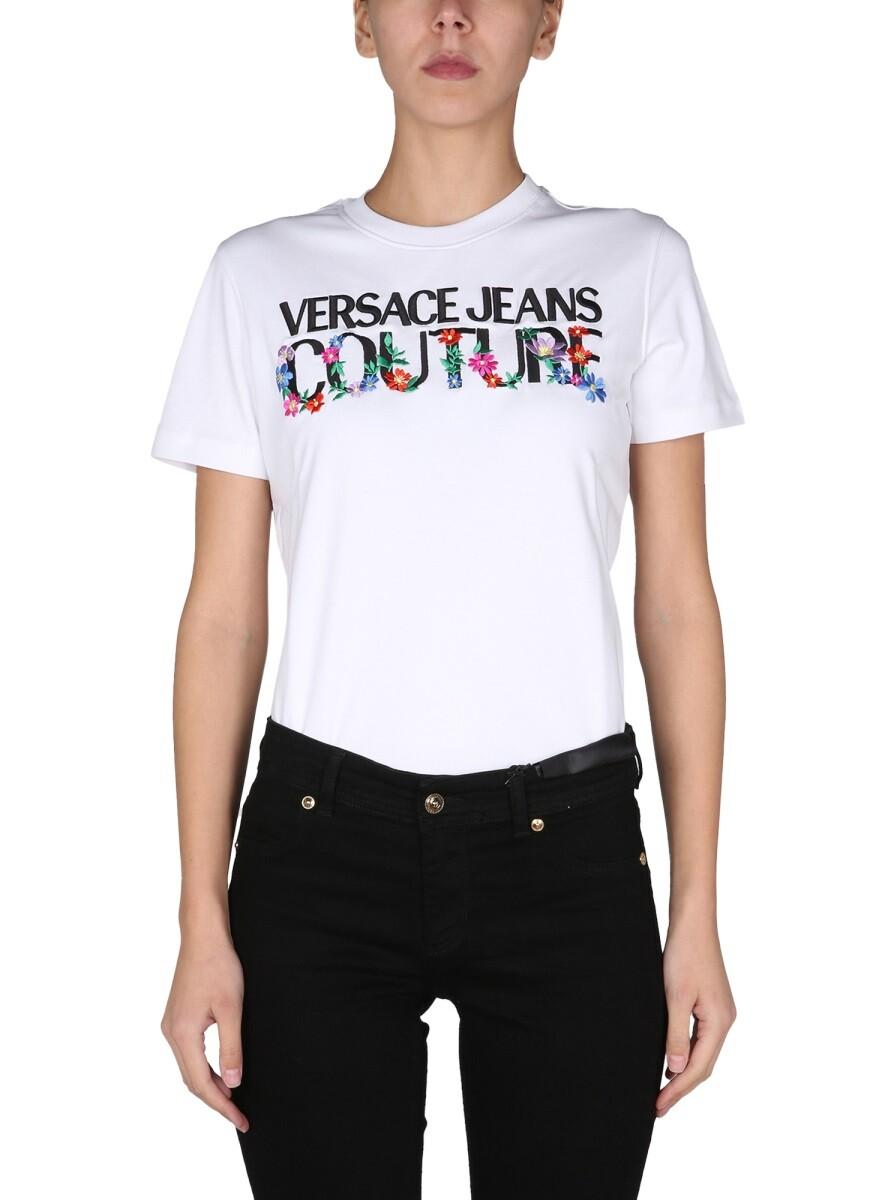 VERSACE JEANS COUTURE, White Women's Floral Shirts & Blouses