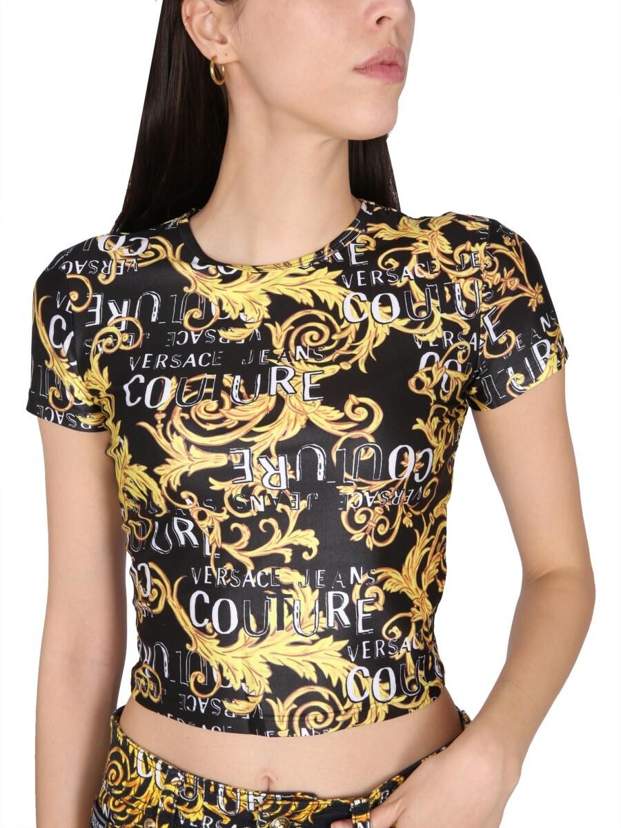 Versace Barocco-print Cropped T-Shirt