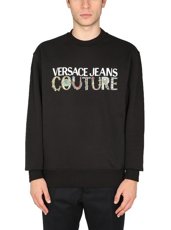 Sweatshirt With Bijoux Logo - Versace Jeans Couture