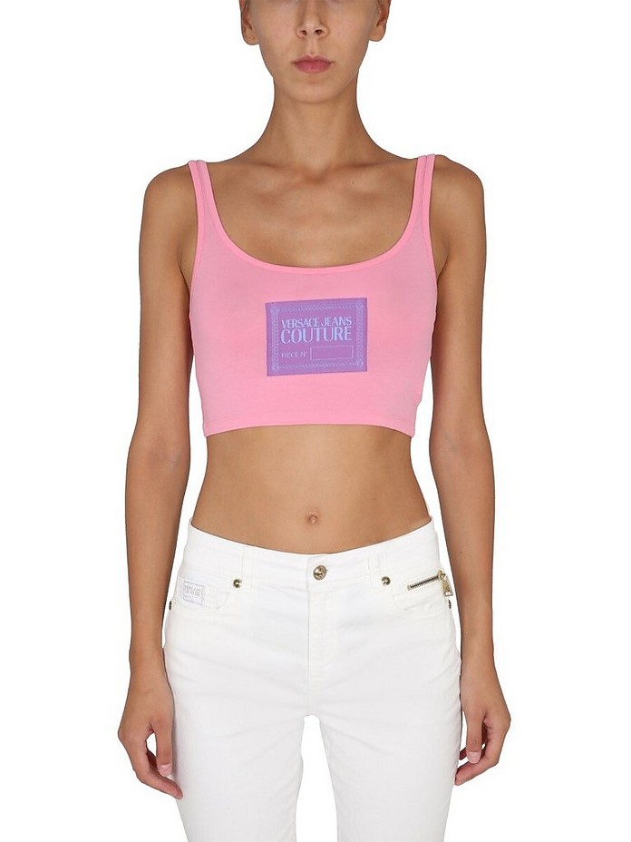 Crop Top With Logo - Versace Jeans Couture
