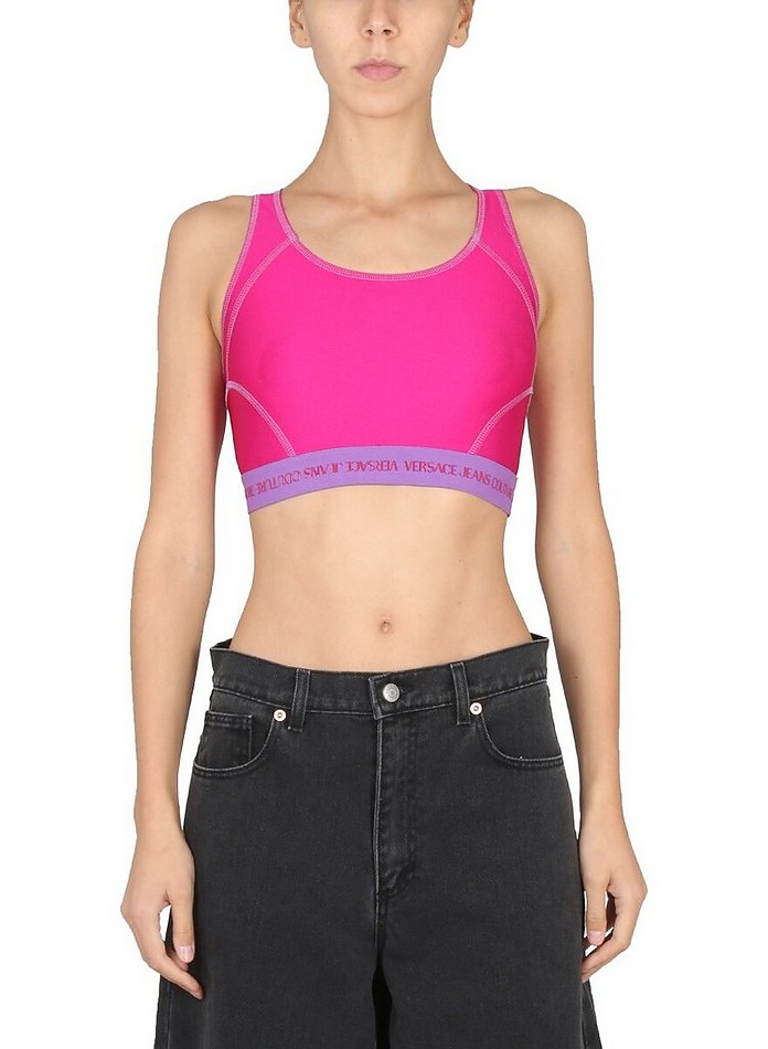 Crop Top With Logo Band - Versace Jeans Couture