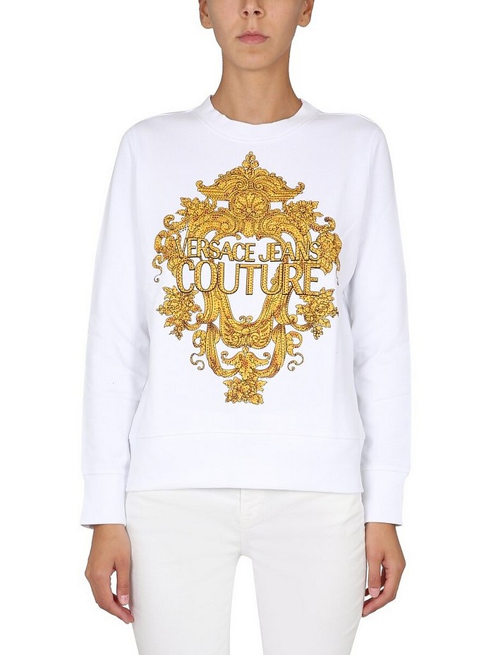 Sweatshirt With Baroque Print - Versace Jeans Couture
