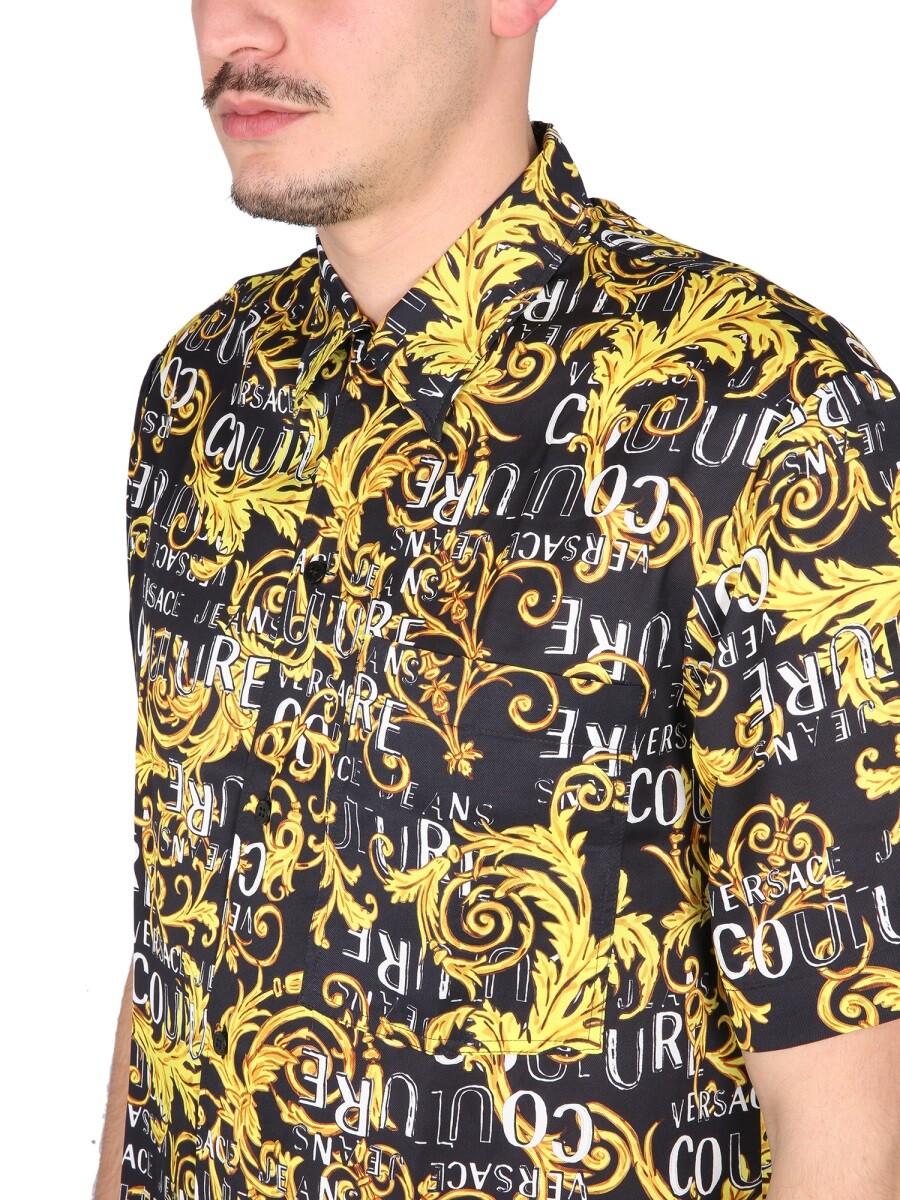Versace Jeans Couture Baroque Logo Shirt 48 IT at FORZIERI