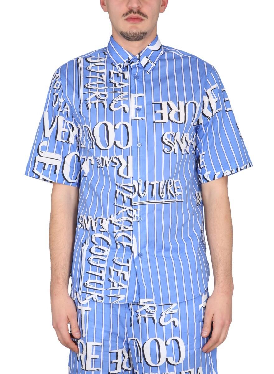 Versace Jeans Couture Shirt With Logo 46 IT at FORZIERI