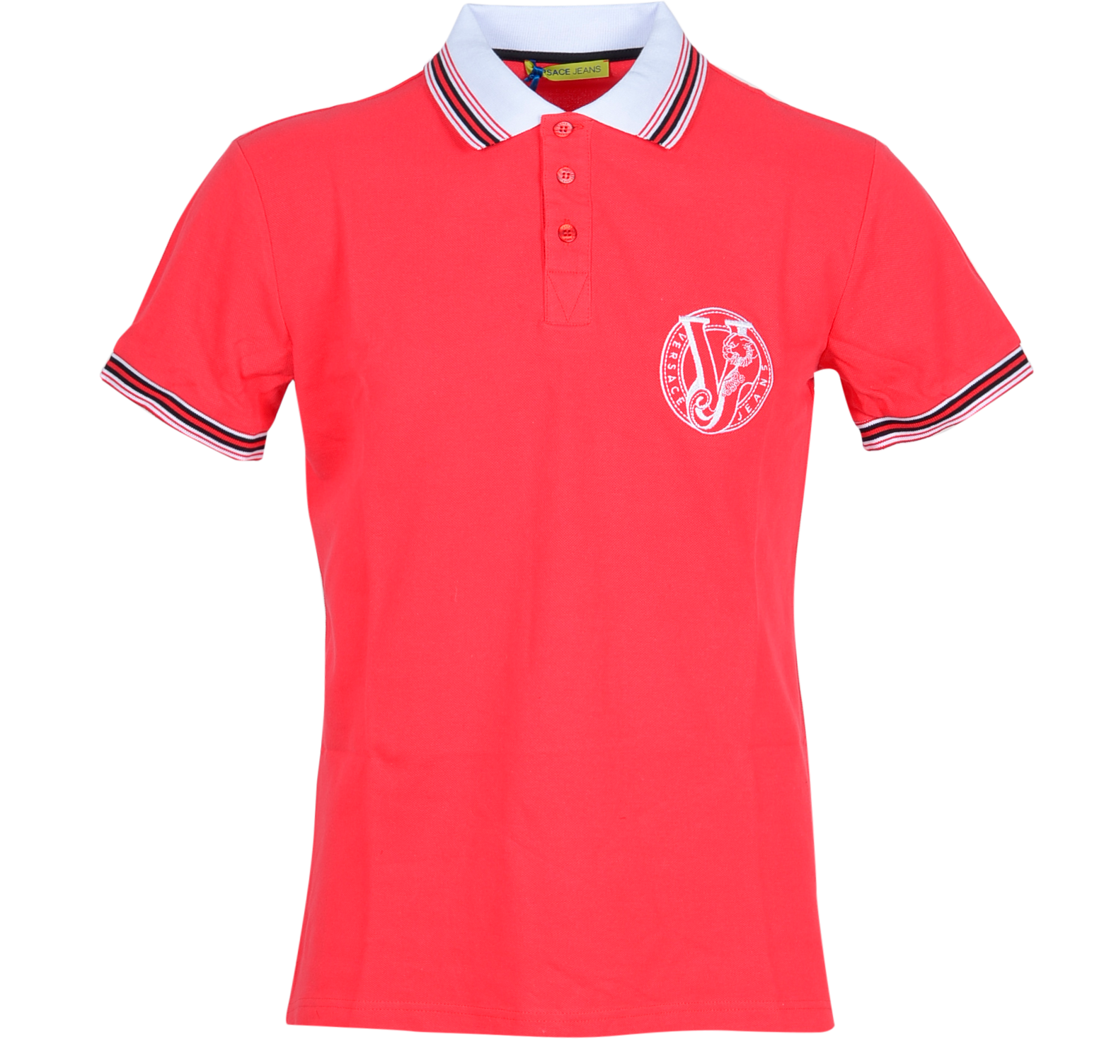 red versace polo shirt