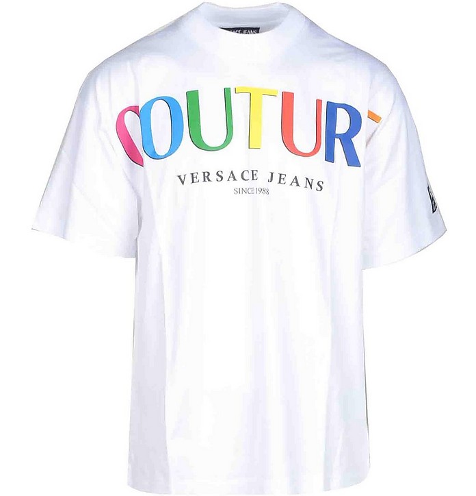 Examen album låne forsikring Versace Jeans Couture Men's White T-Shirt XS at FORZIERI