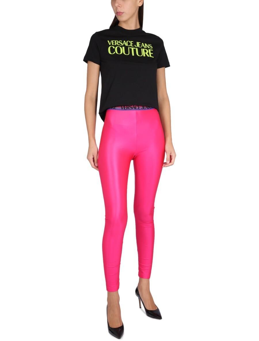 Versace Jeans Couture Leggings With Logo 40 IT at FORZIERI
