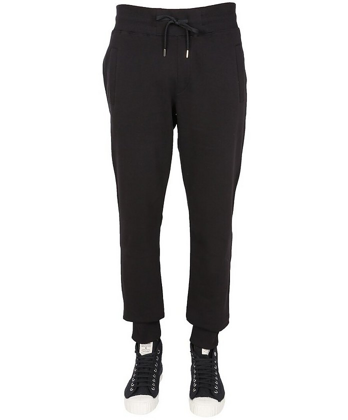 Jogging Pants With V Emblem Leaf Logo Print - Versace Jeans Couture