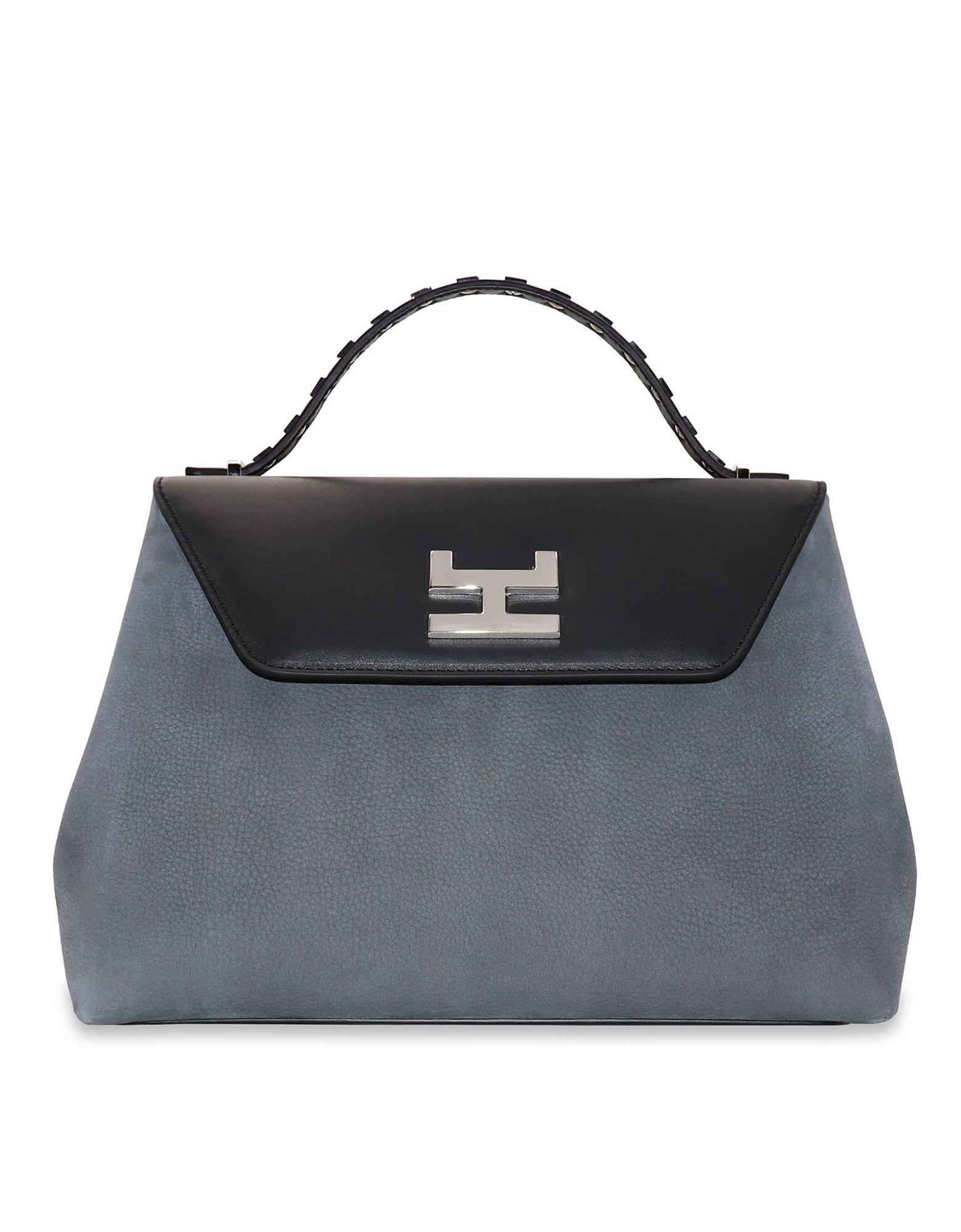 Hemcael Canie M Nubuck Leather Top Handle Bag