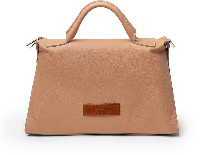Dora Leather Top Handle Bag - Hemcael