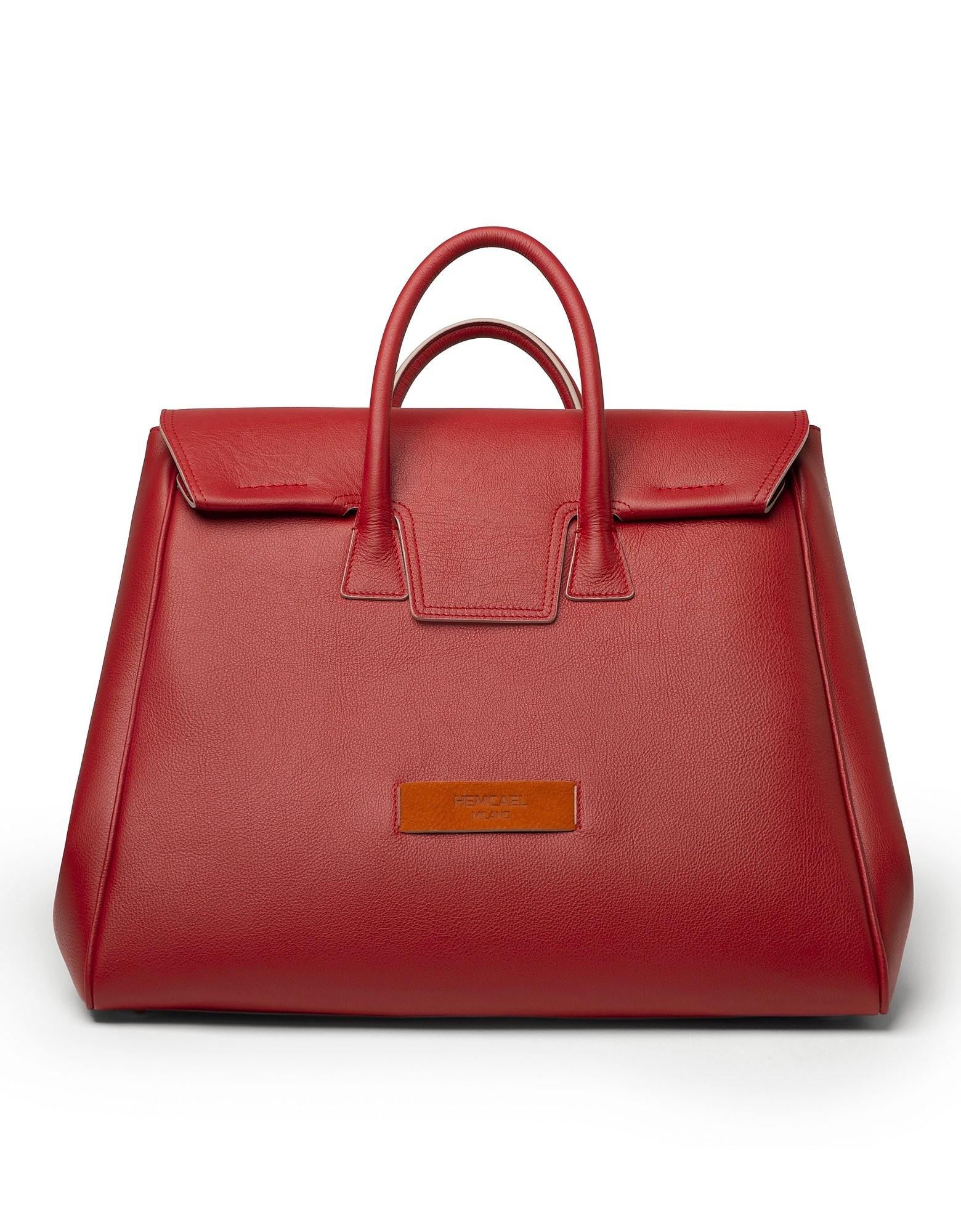 Hemcael Designer Handbags Edie Leather Shopping Bag In Bordeaux