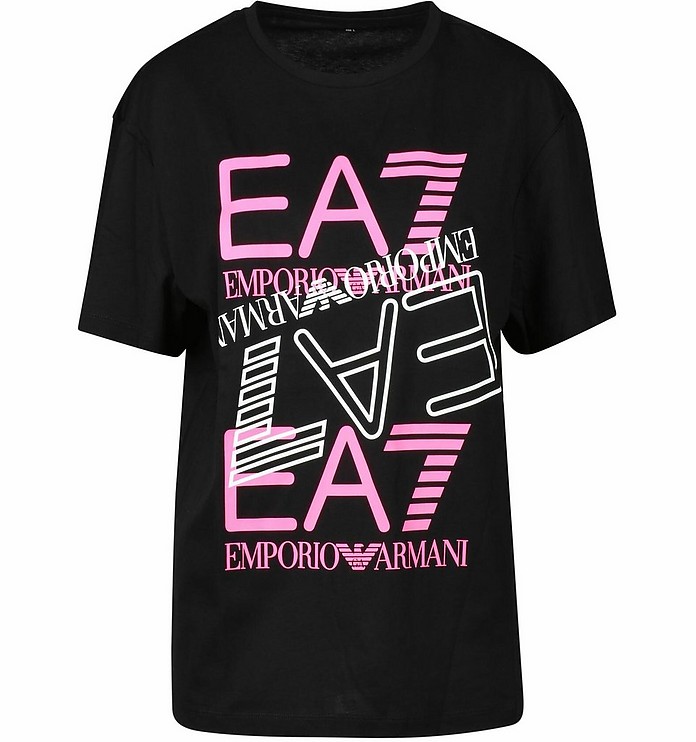 Women's Black T-Shirt - EA7 Emporio Armani