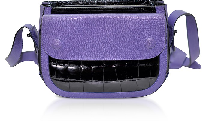 Color Block Leather and Alligator Camera Bag - Balenciaga