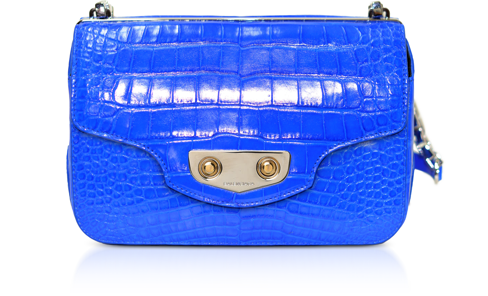 Balenciaga Blue Alligator Leather Neo Classic Small Shoulder Bag