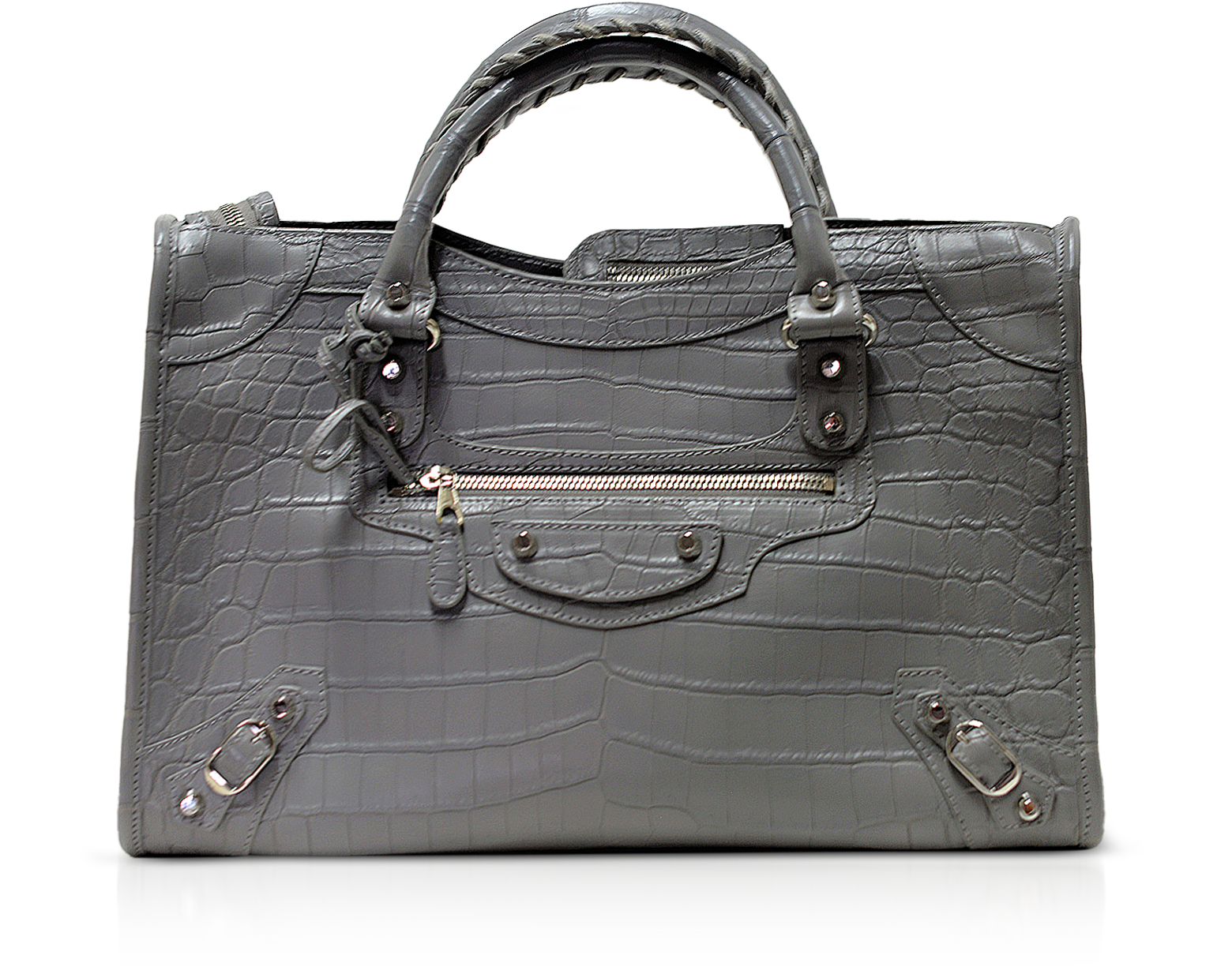 Henholdsvis charter spejder Balenciaga Gray Crocodile Leather Classic City Top-Handles Bag at FORZIERI