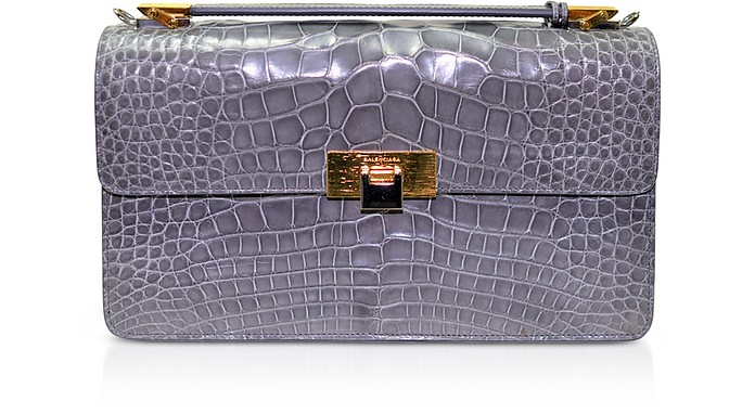 Alligator Leather Medium Shoulder Bag - Balenciaga
