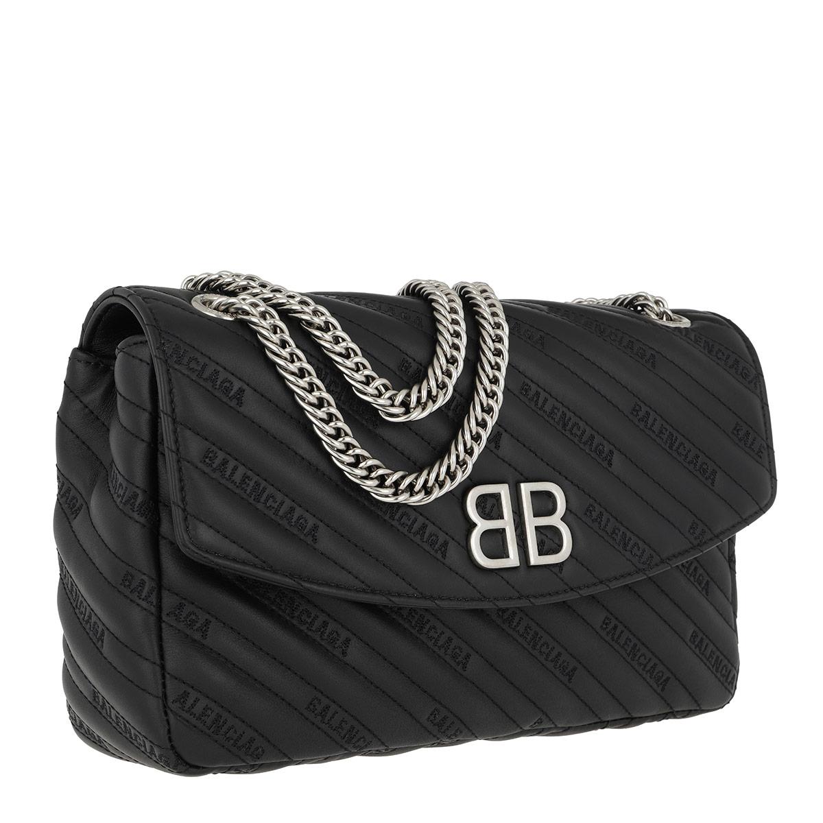 BB Chain Medium Bag Calf Leather Black