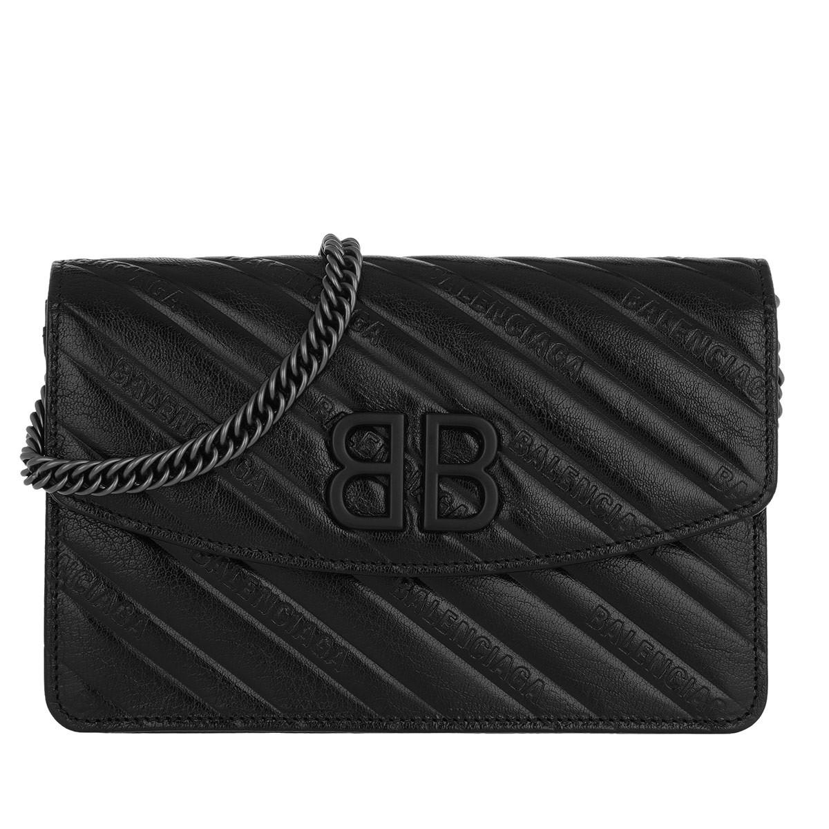 balenciaga wallet on chain black