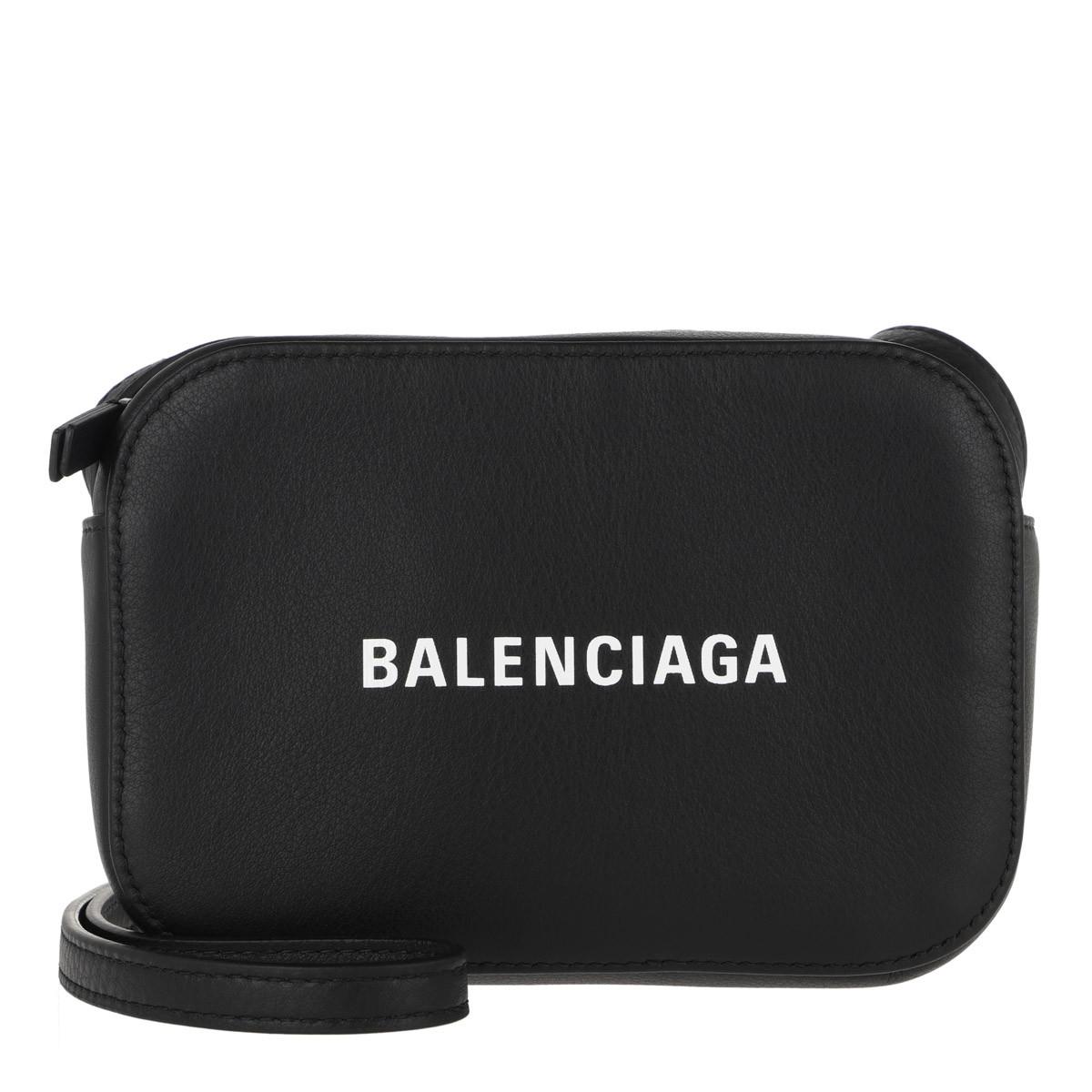 Balenciaga Grained Calfskin Xs Ville Camera Bag Black