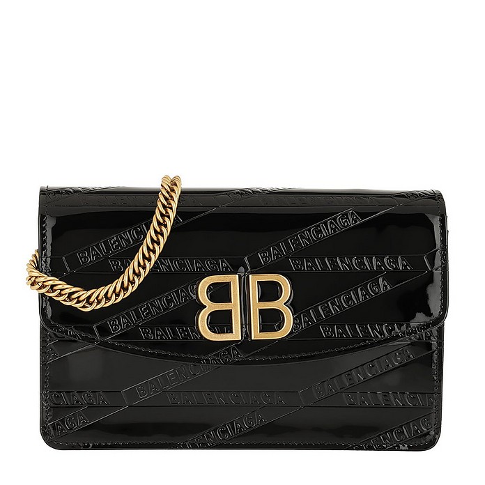 BB Bag - Черная Кожаная Сумка на Плечо - Balenciaga