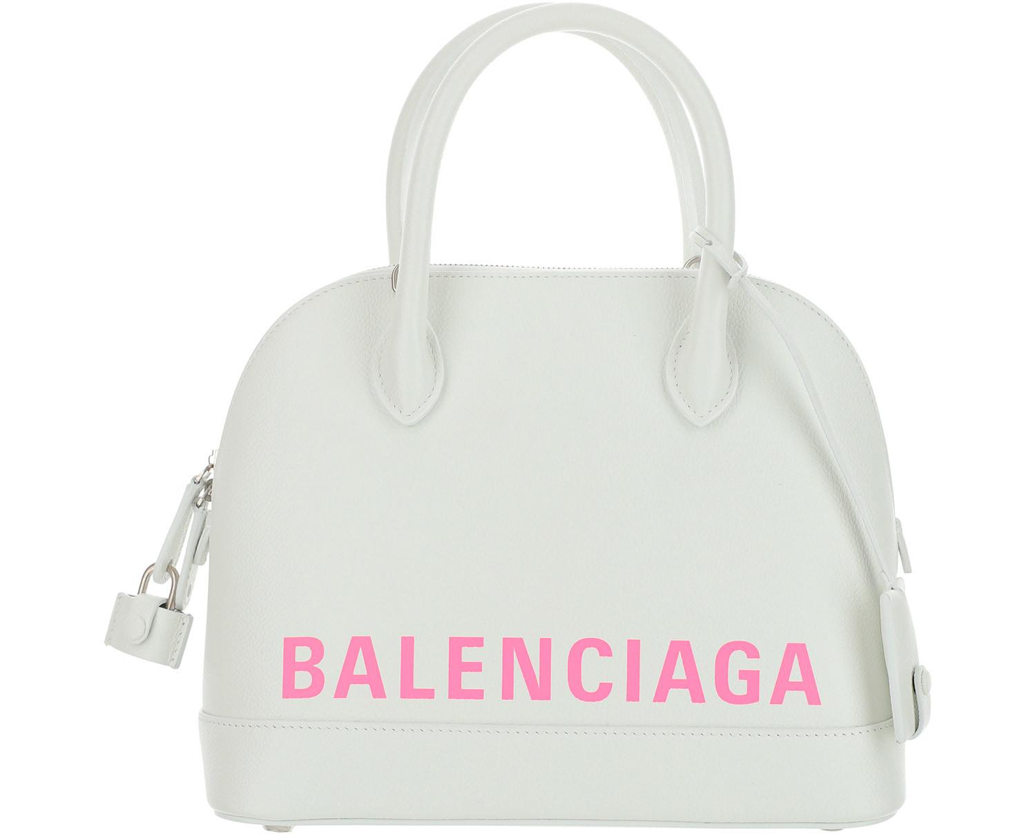 Balenciaga White Ville Mini Bowler Bag 