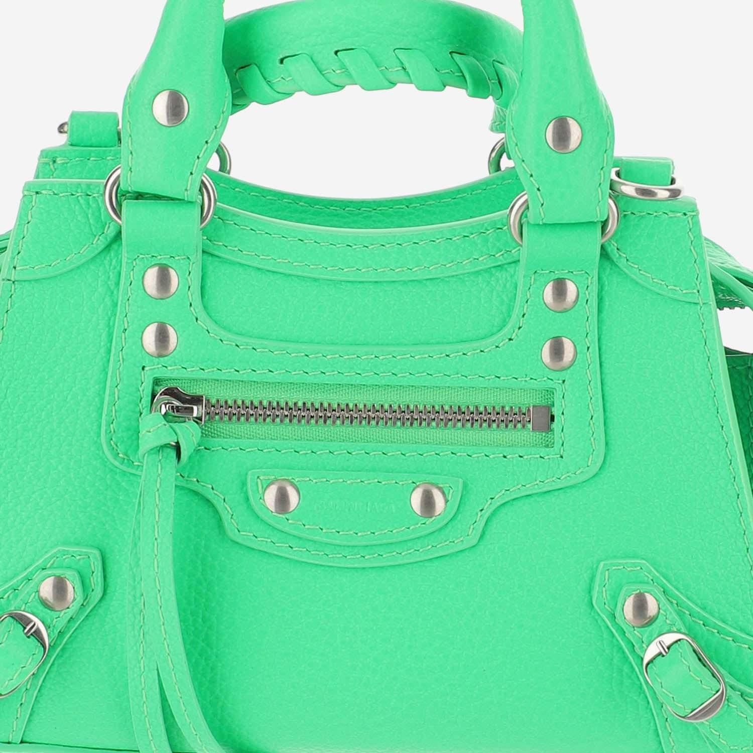 Balenciaga Lime Green Leather Mini Classic City Bag Balenciaga