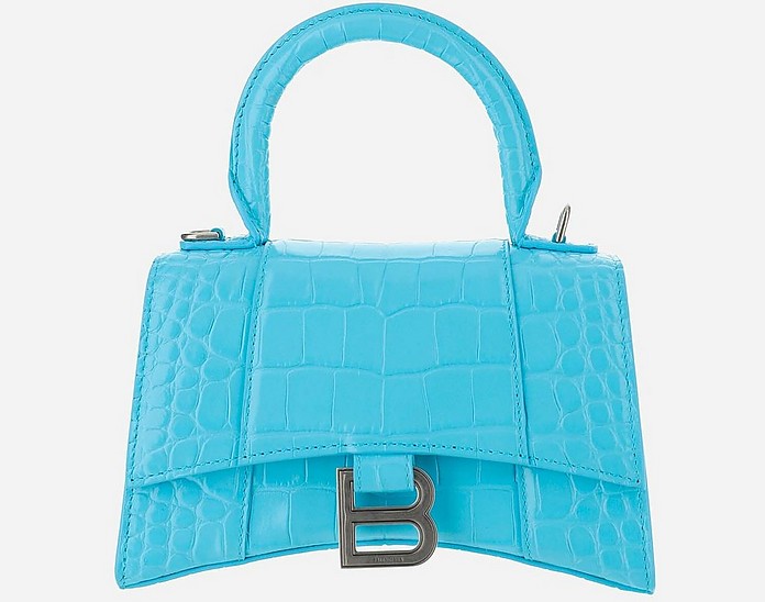 Turquoise Hourglass Top Handle XS bag - Balenciaga