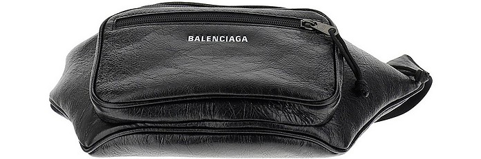 Black Leather Belt Bag - Balenciaga