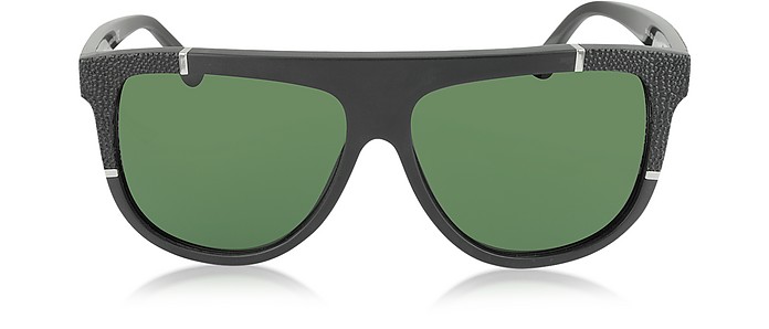 BA0025 Acetate Shield Women's Sunglasses w/Rubber Details - Balenciaga