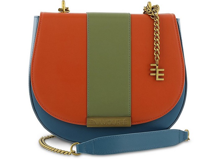 Lilou Color Block Leather Shoulder Bag - Enamoure